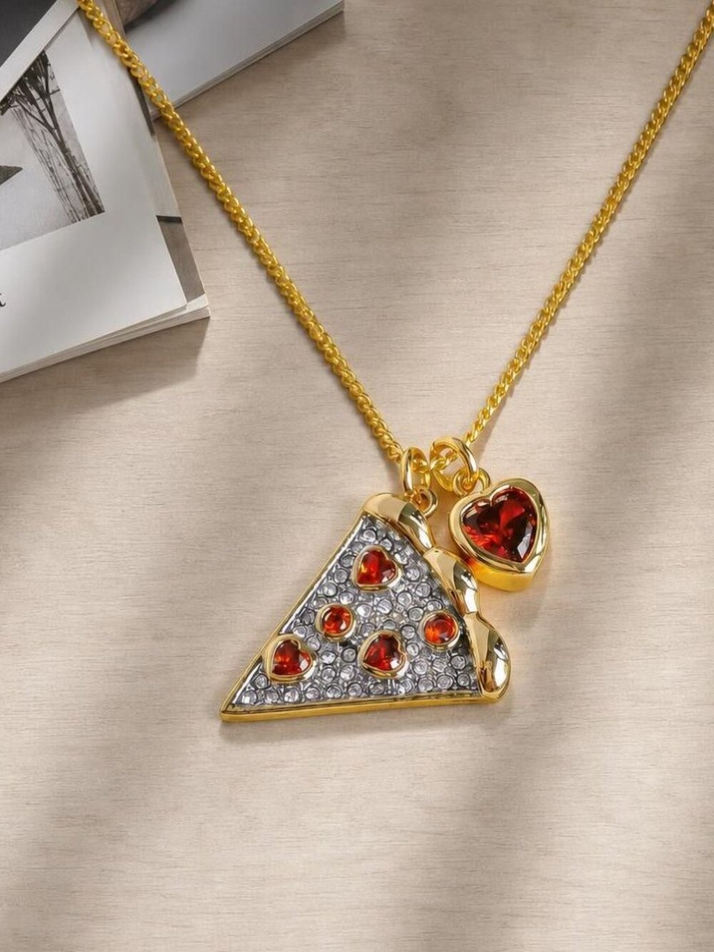Kate Spade Pizza My Heart Gold Pendant Necklace